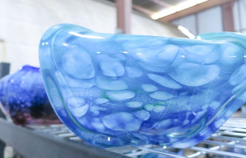 Cobalt blue hand blown glass bowl from Makai Glass