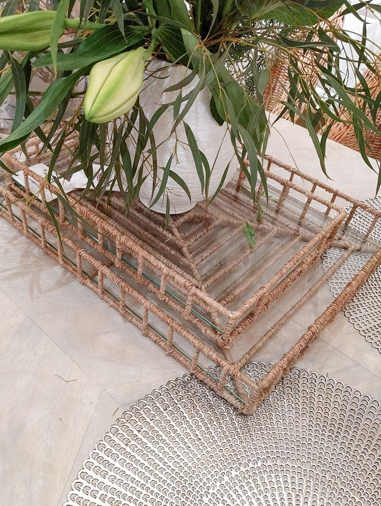 Coastal accent tray wrapped in twine