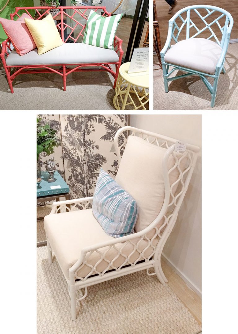 Painted rattan coastal furniure Kelly Mericle Design