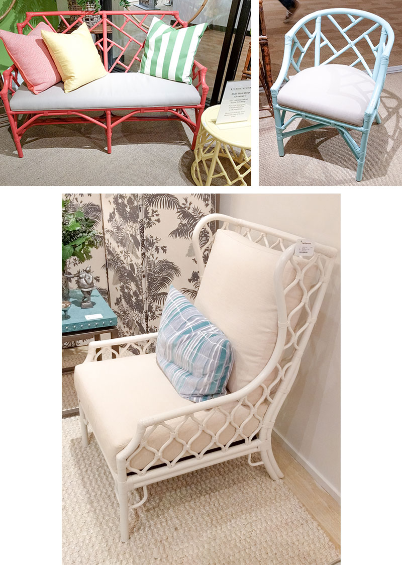 Painted rattan coastal furniure